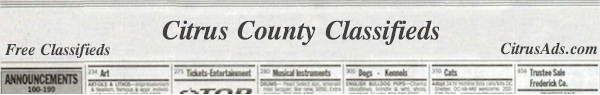 Citrus County Classifieds